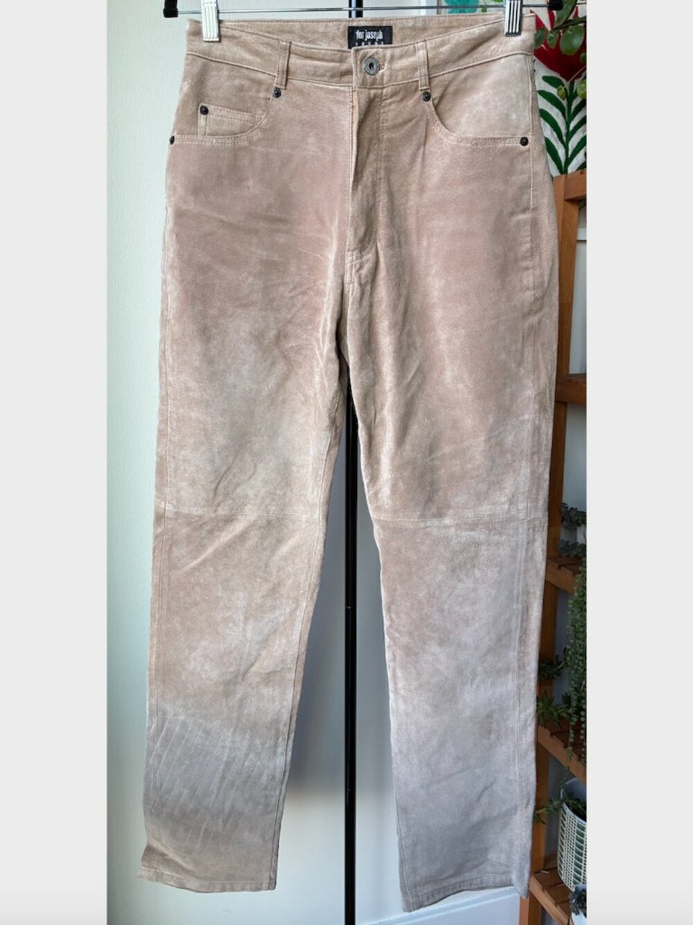 Vintage For Joseph Suede Leather Pants in Light Brown - Size 28.5